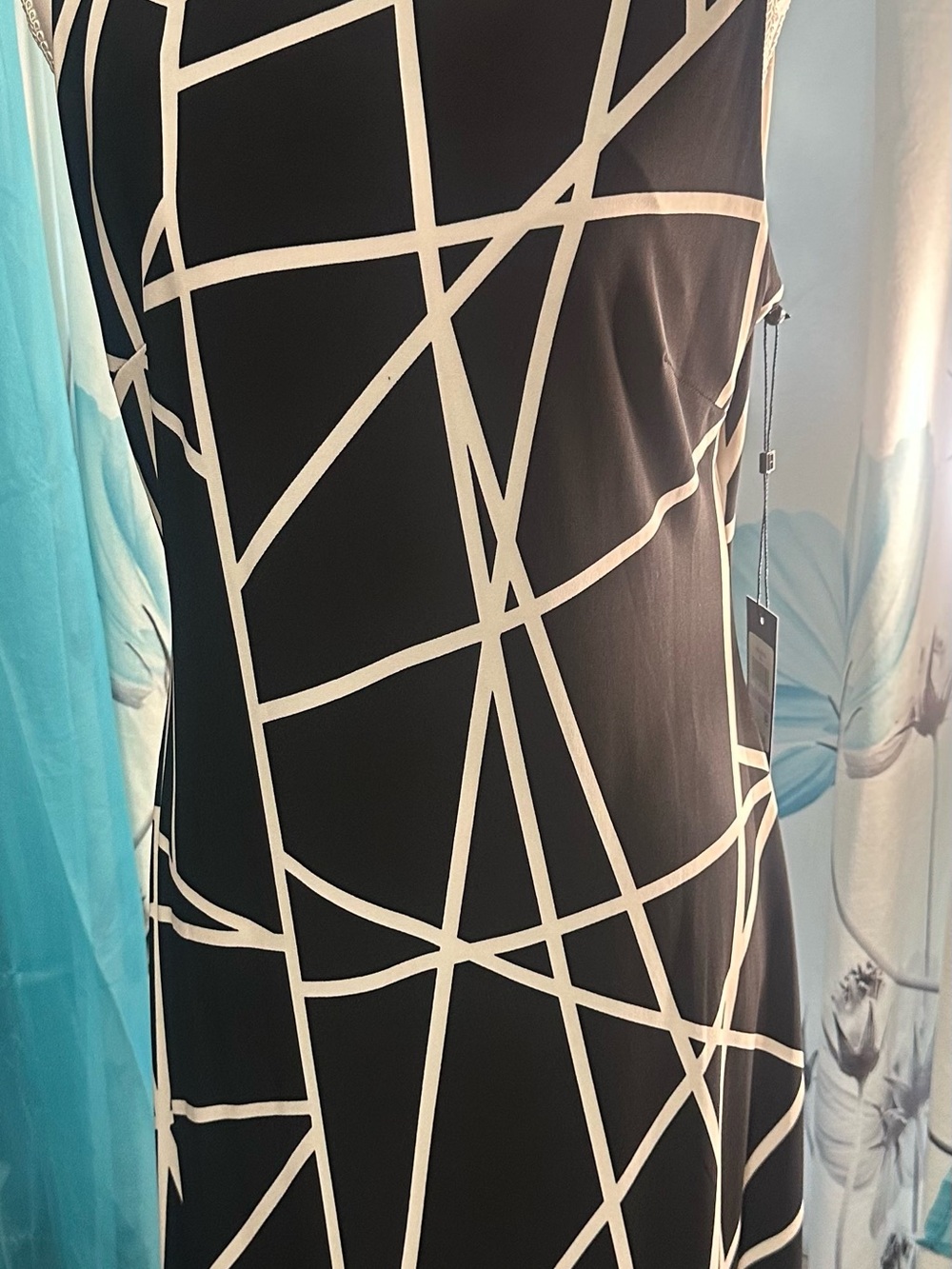 Tommy Hilfiger Black and White Graphic Midi Dress